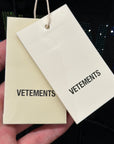 VETEMENTS SS19 RHINESTONE EMBELLISHED DENIM OVERSHIRT ‘BLACK’