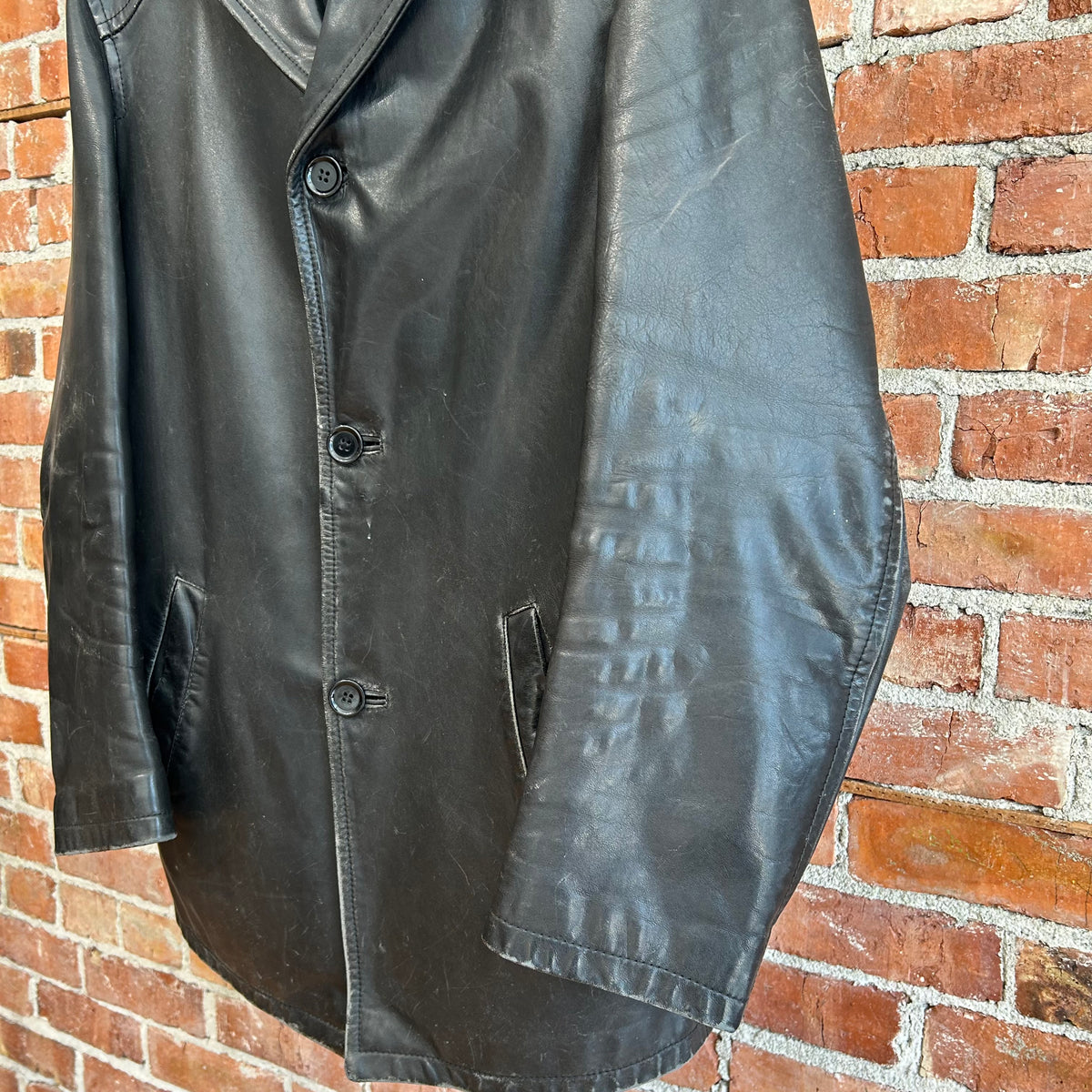 PRADA FW99/00 LEATHER CALFSKIN SHORT COAT ‘BLACK’