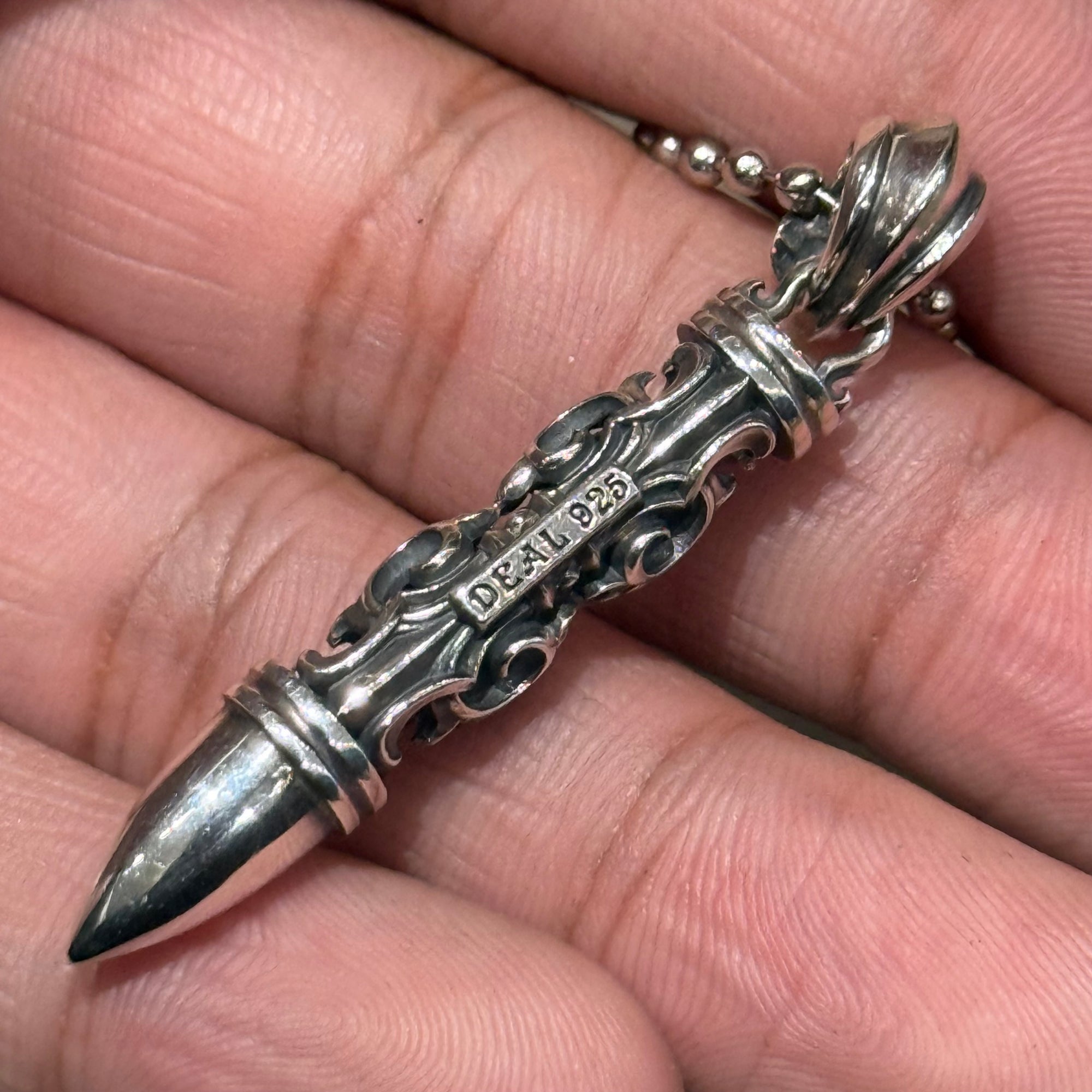 DEAL DESIGN LONG BILLET NECKLACE ‘SILVER’