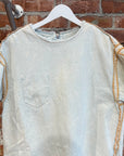 MAISON MARGIELA MM6 REVERSIBLE DISTRESSED DENIM TEE 'WHITE'