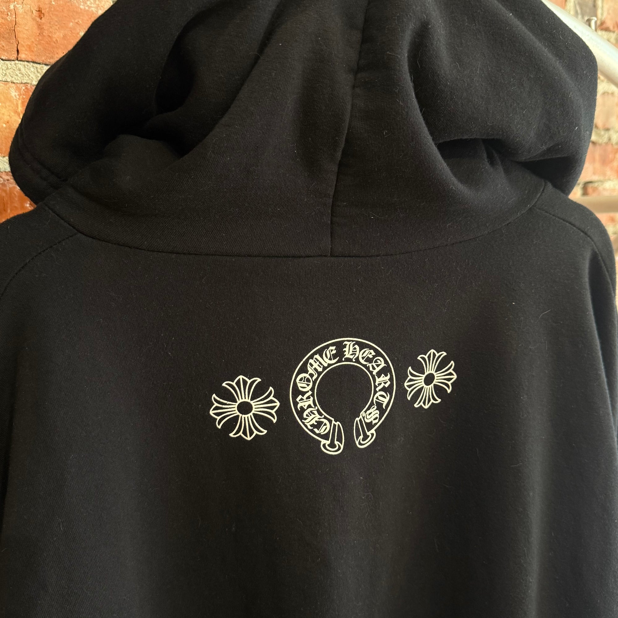 CHROME HEARTS EYE CHART MULTI-LOGO ZIP HOODIE ’BLACK’