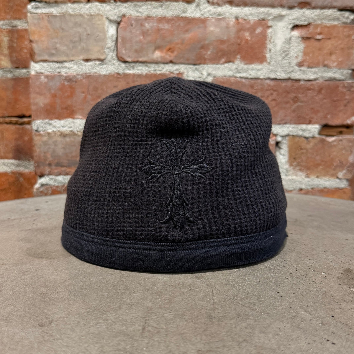 CHROME HEARTS TONAL CROSS SKULL CAP BEANIE ‘BLACK’