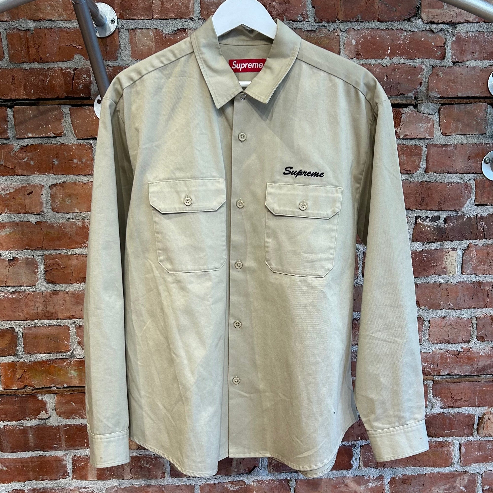 SUPREME SS24 GOD BLESS WORK SHIRT ‘TAN’