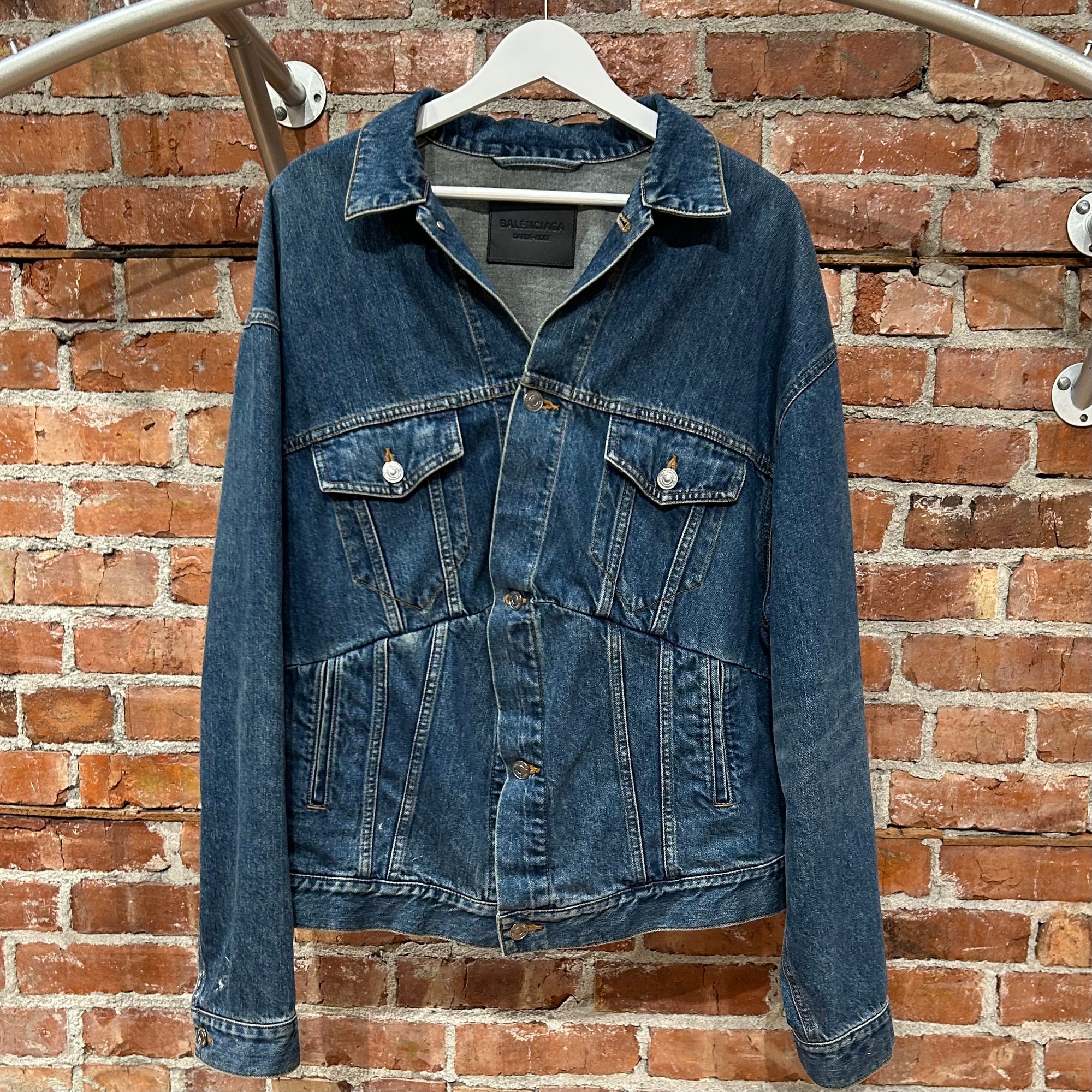 BALENCIAGA SS22 DENIM SWING JACKET ‘BLUE’
