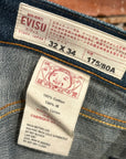 EVISU LOT 2008 THIN GULL STRAIGHT FIT DENIM ‘WASHED INDIGO/IVORY’