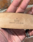 GUCCI DIAMOND PATTERN WESTERN BELT ‘BROWN’