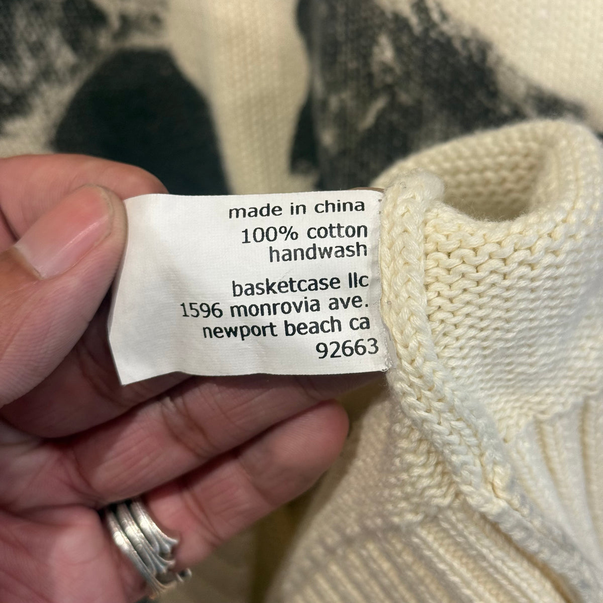 BASKETCASE OVERSIZED DOG KNIT SWEATER ‘CREAM’