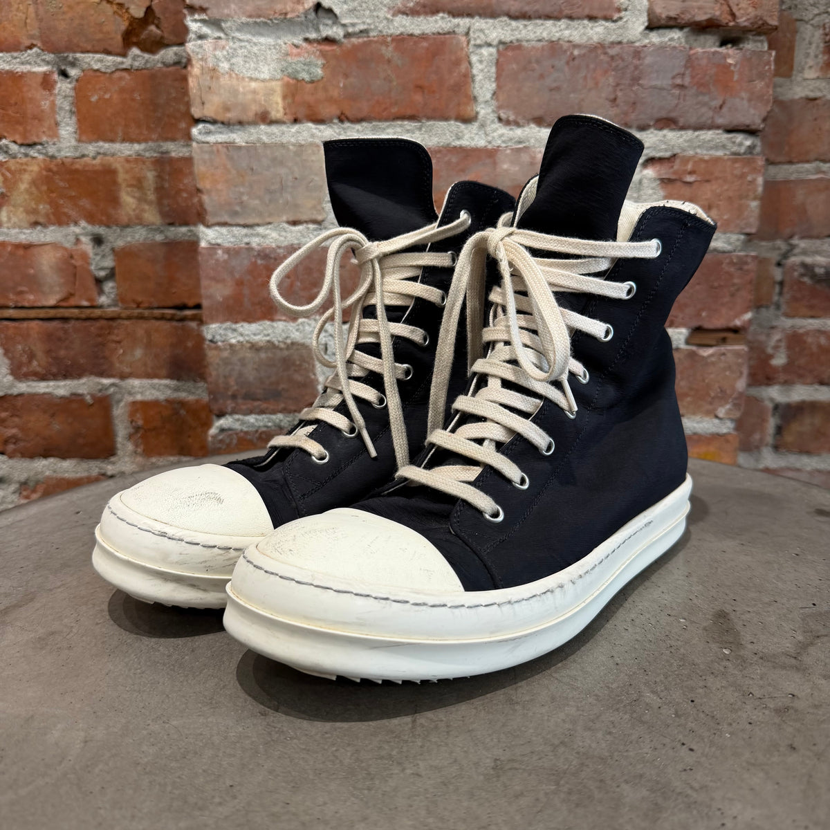 RICK OWENS DRKSDHW HIGH TOP RAMONE SNEAKERS ‘BLACK’