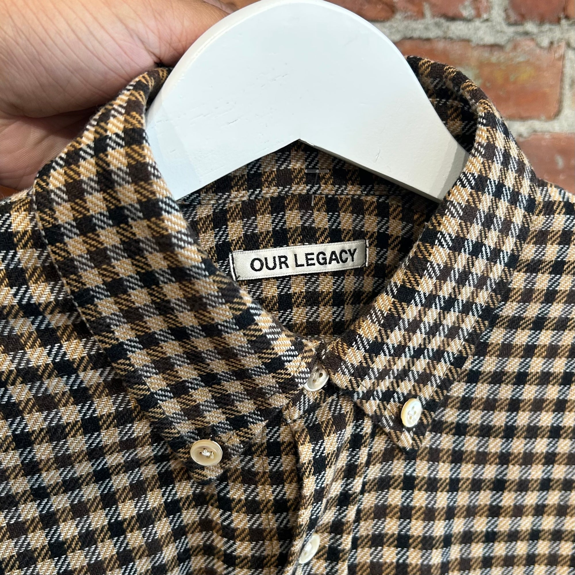 OUR LEGACY OVERSIZED CHECK FLANNEL ‘BROWN’