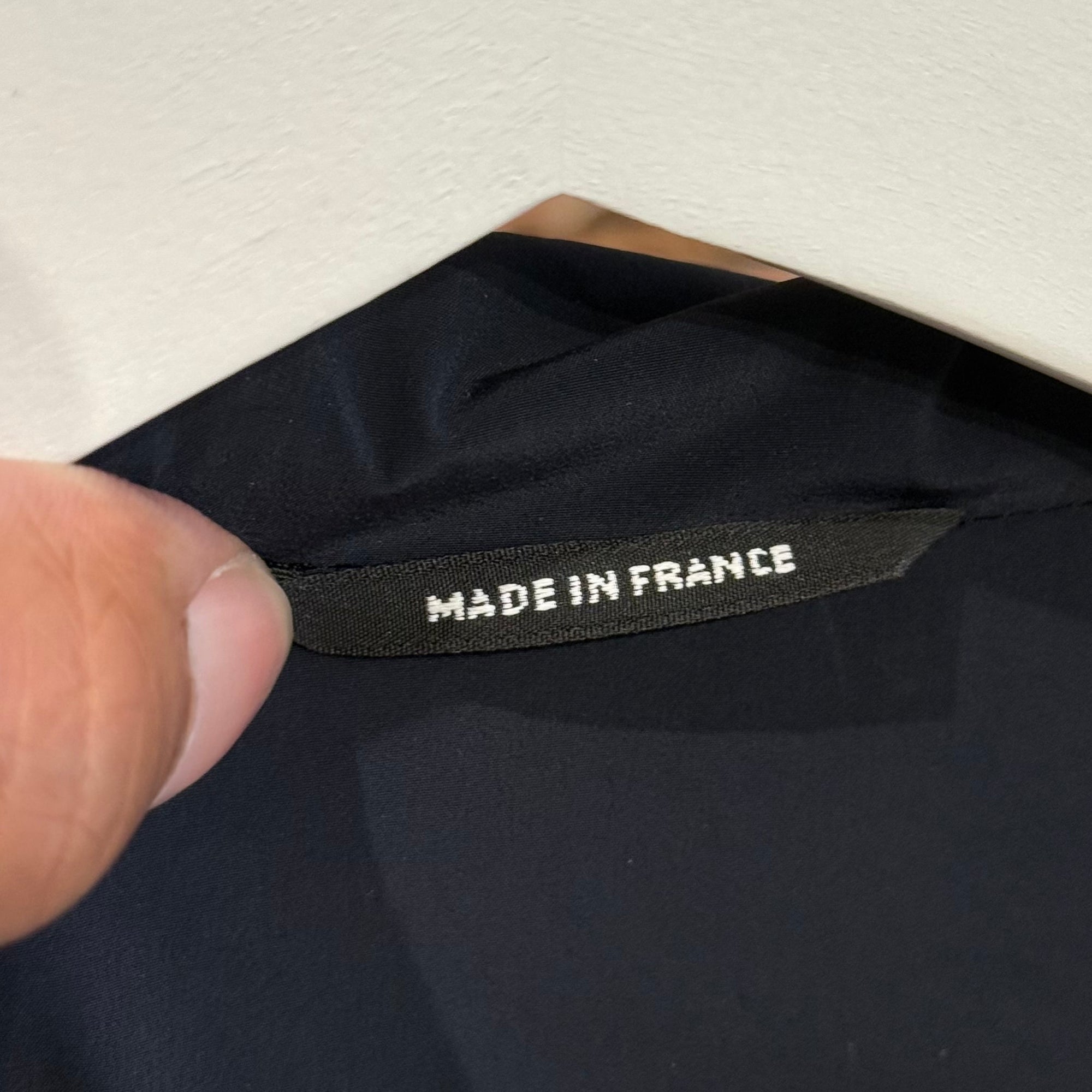 HERMES HOODED BLOUSON LEATHER DETAIL JACKET ‘NAVY’