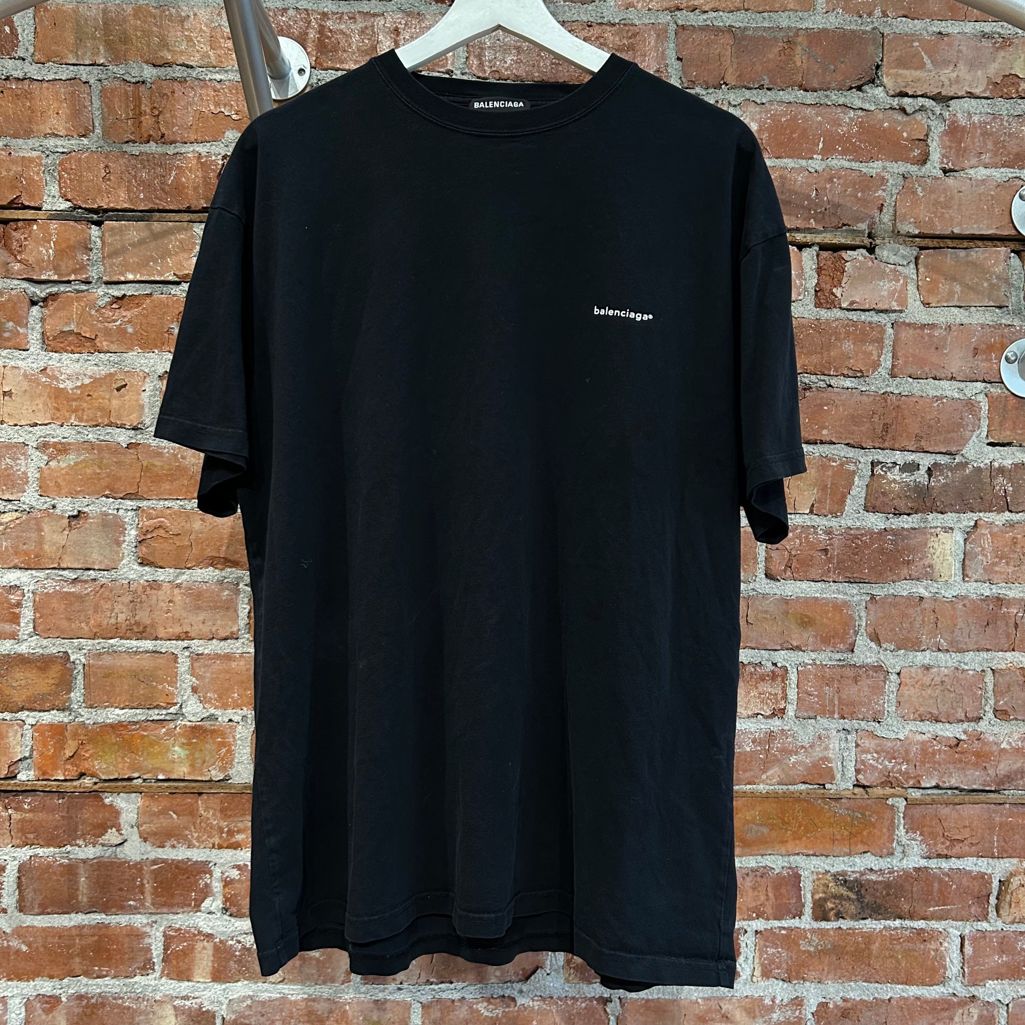 BALENCIAGA SS18 CHEST LOGO TEE ‘BLACK’