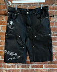 PALY HOLLYWOOD SS26 HOLY MOUNTAIN PAINTED LEATHER SHORTS ‘BLACK’