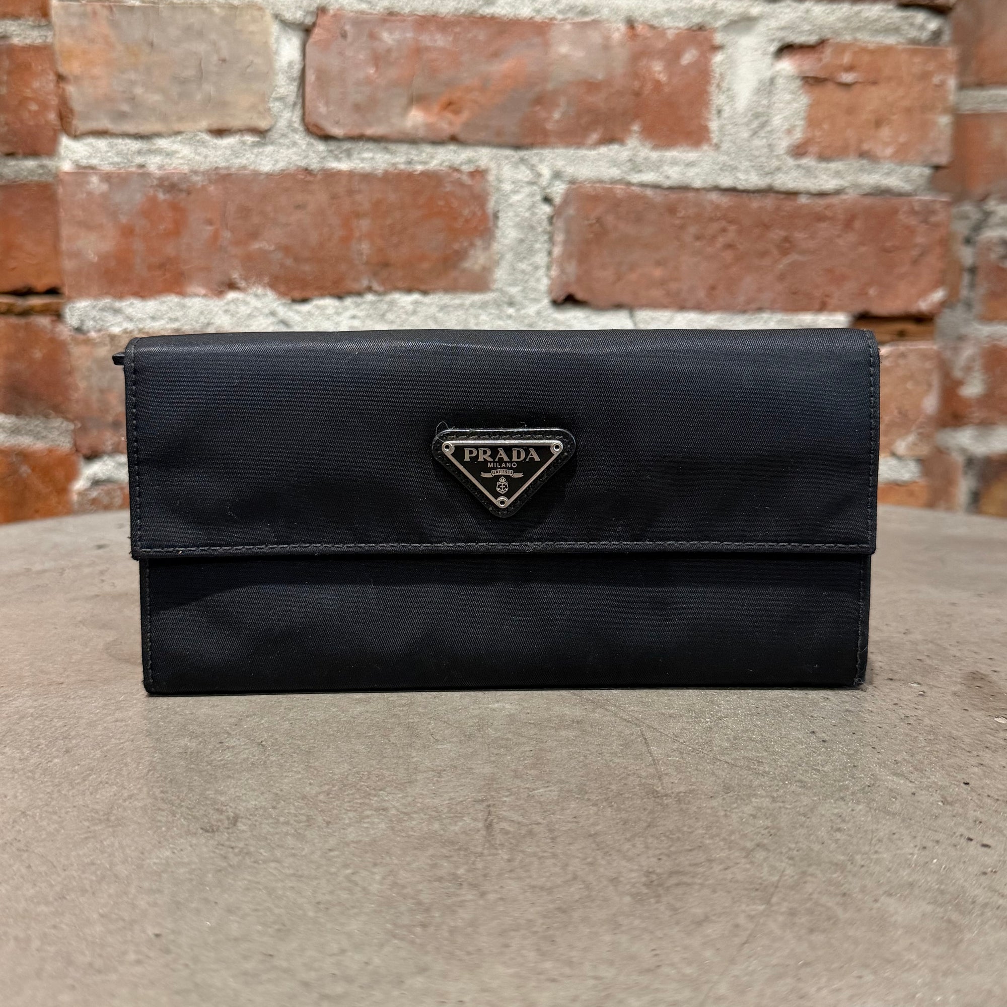 PRADA NYLON LONG WALLET ‘BLACK’