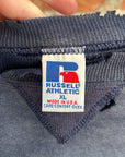 RUSSELL ATHETLIC 90S VINTAGE THRASHED PAINTER CREWNECK ‘FADED NAVY’