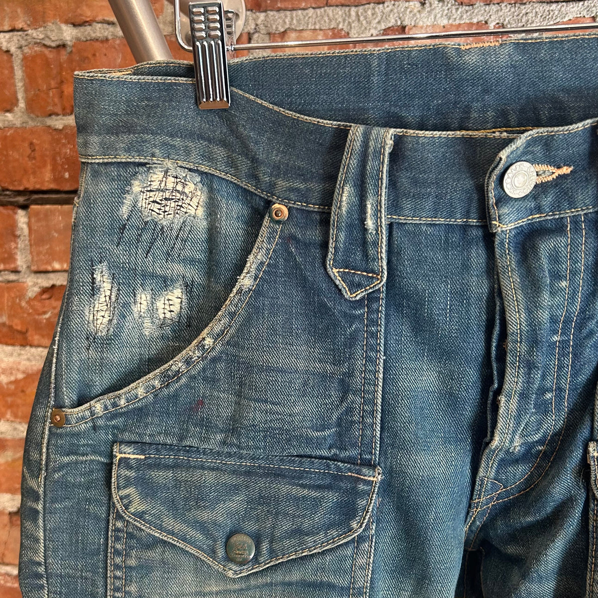 RALPH LAUREN DOUBLE RL BUSH CARGO CONCH DENIM ‘MUD WASH’