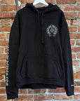 CHROME HEARTS ONLINE EXCLUSIVE SILVER GLITTER LOGO HOODIE ‘BLACK/SILVER’