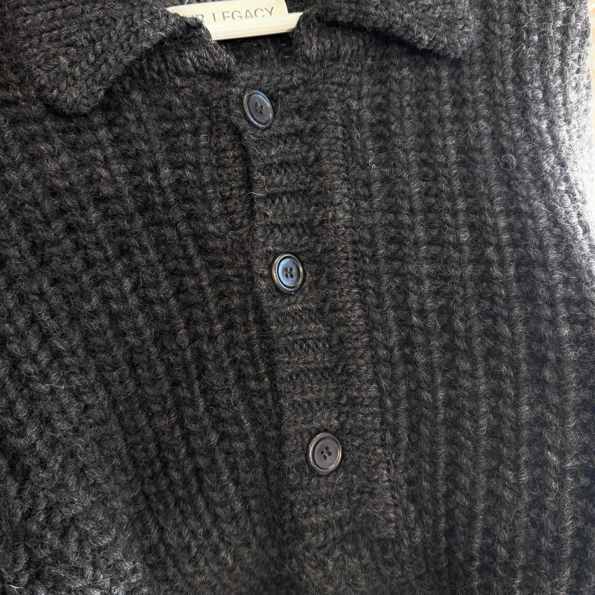 OUR LEGACY BIG PIQUET OVERSIZED SWEATER ‘CHARCOAL’