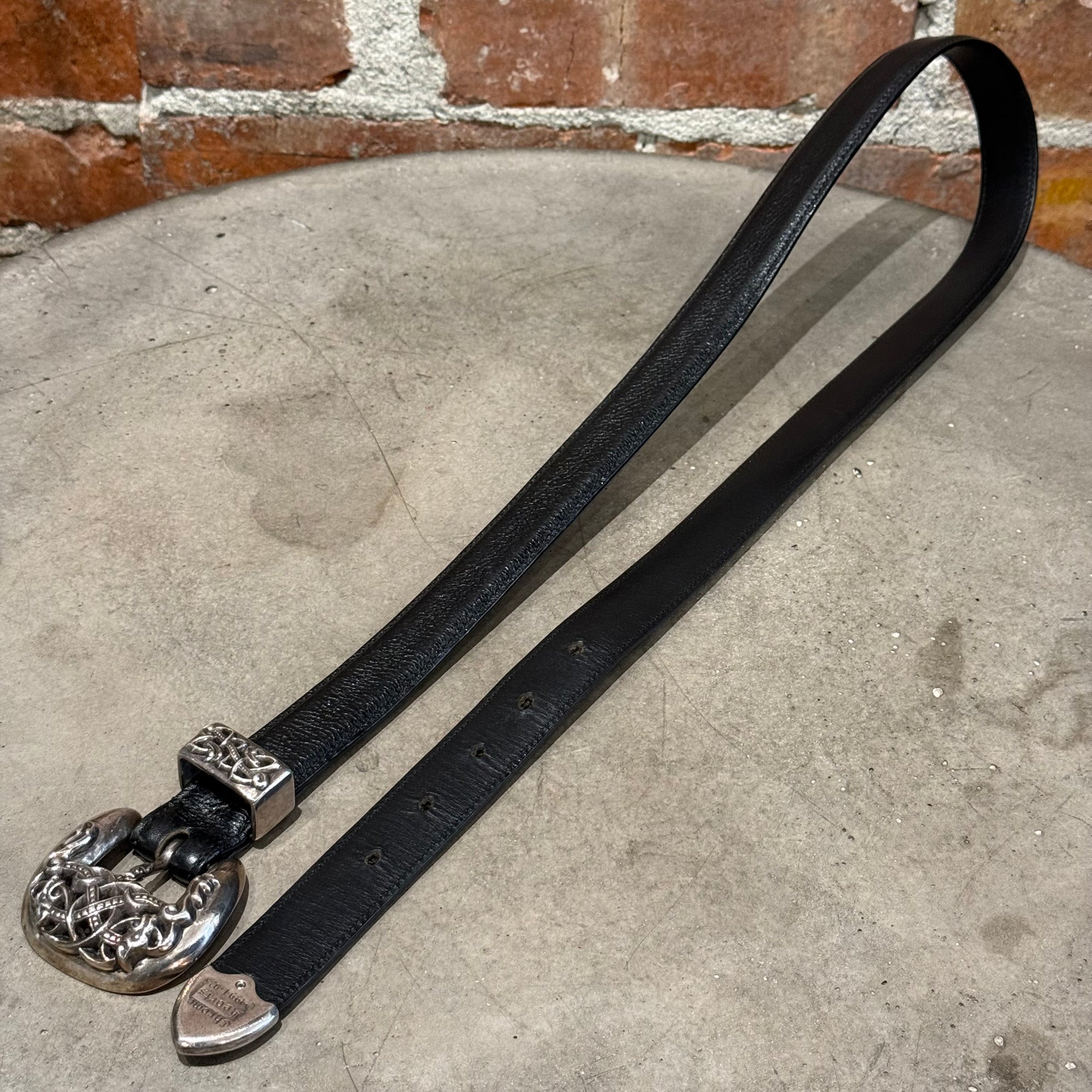 CHROME HEARTS 3-PIECE CELTIC 1" WESTERN BELT ‘BLACK’
