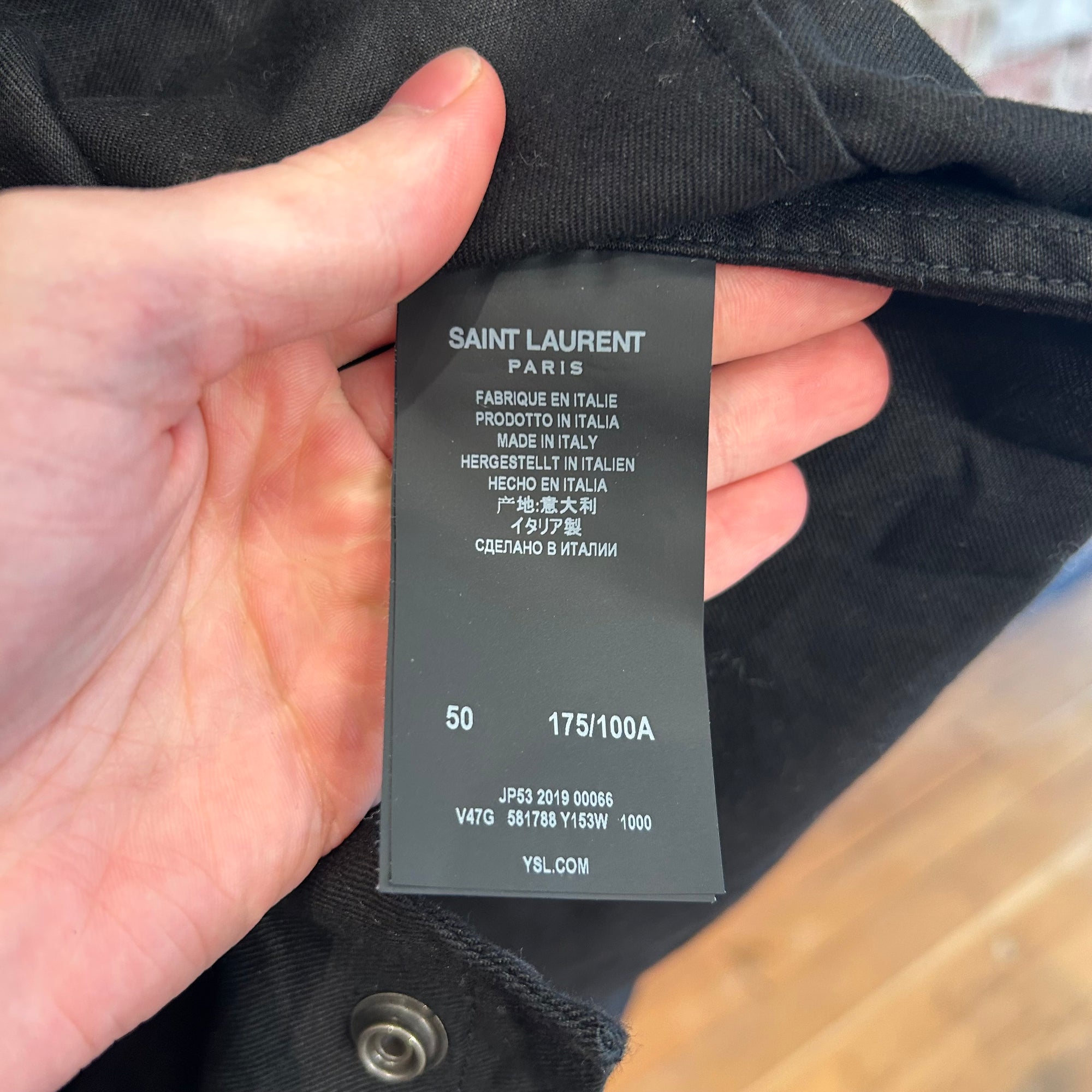SAINT LAURENT SS19 GABERDINE MILITARY PARKA ‘BLACK’