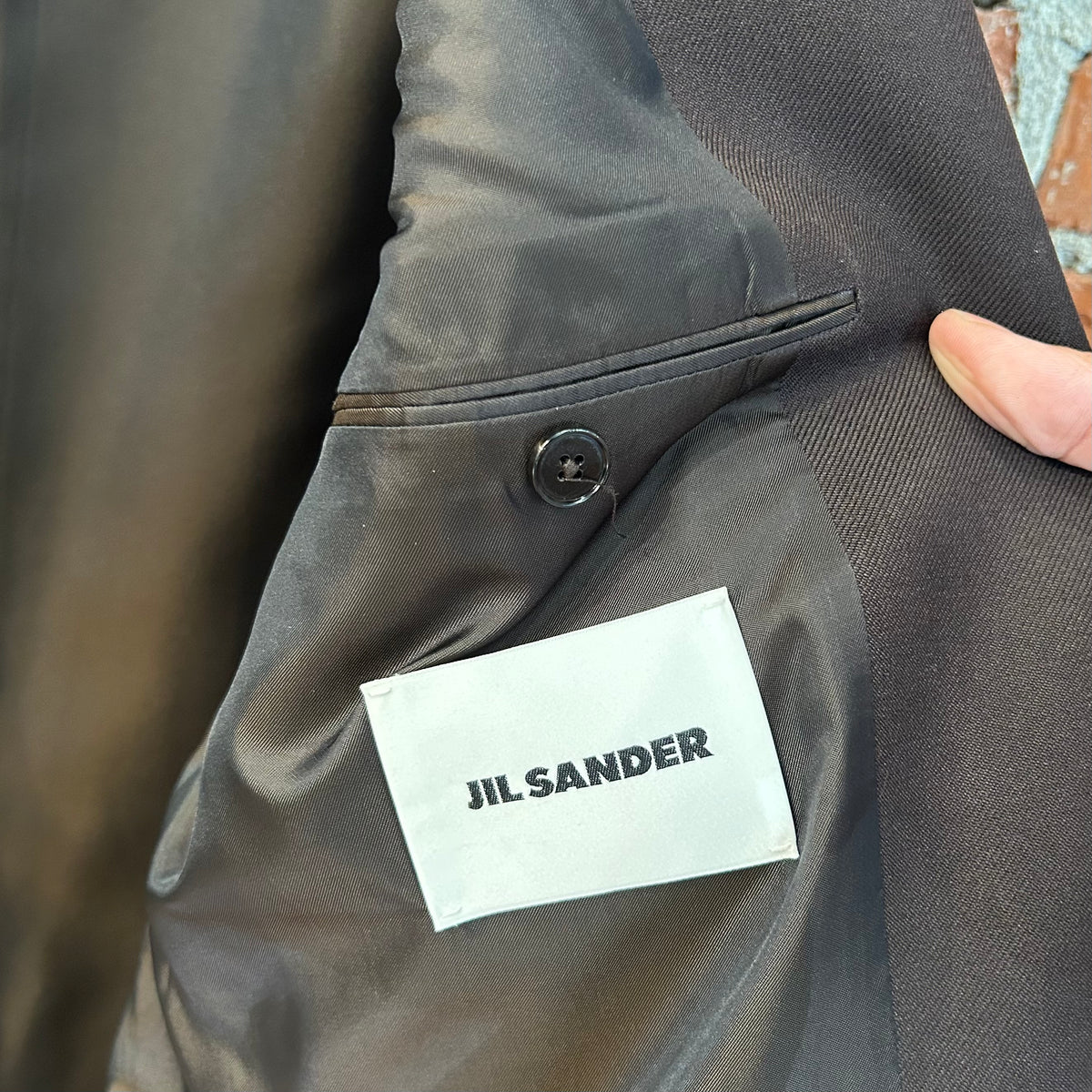 JIL SANDER SHARP WOOL SERGE JACKET &amp; PANTS ‘BROWN’