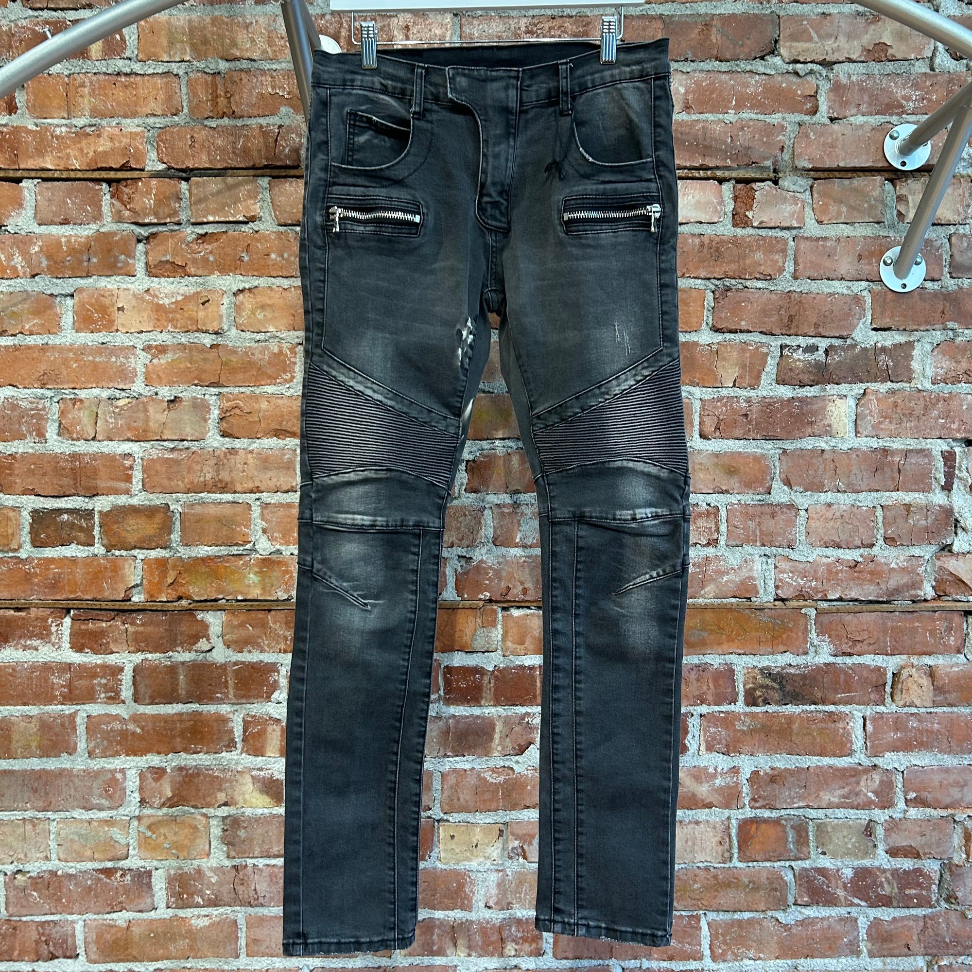 BALMAIN BIKER DENIM ‘GREY’