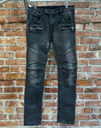 BALMAIN BIKER DENIM ‘GREY’