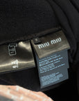 MIU MIU FW25 COTTON FLEECE QUARTER ZIP ‘BLACK’