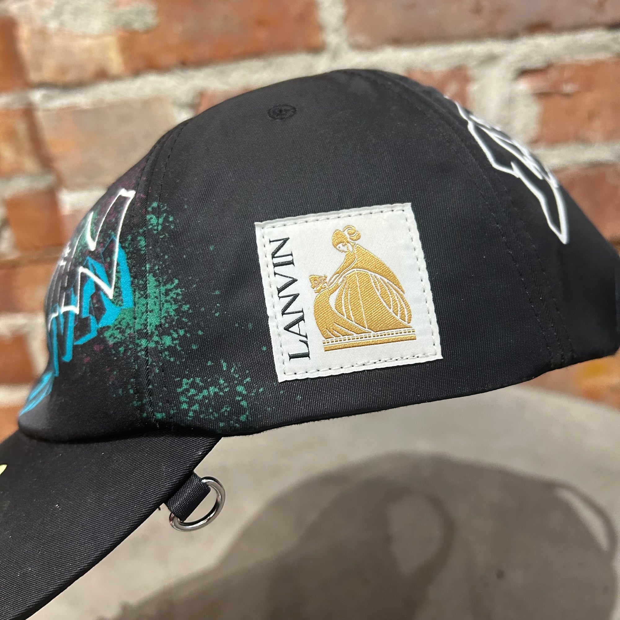 LANVIN PUNK GRAFFITI PRINT CAP ‘BLACK’