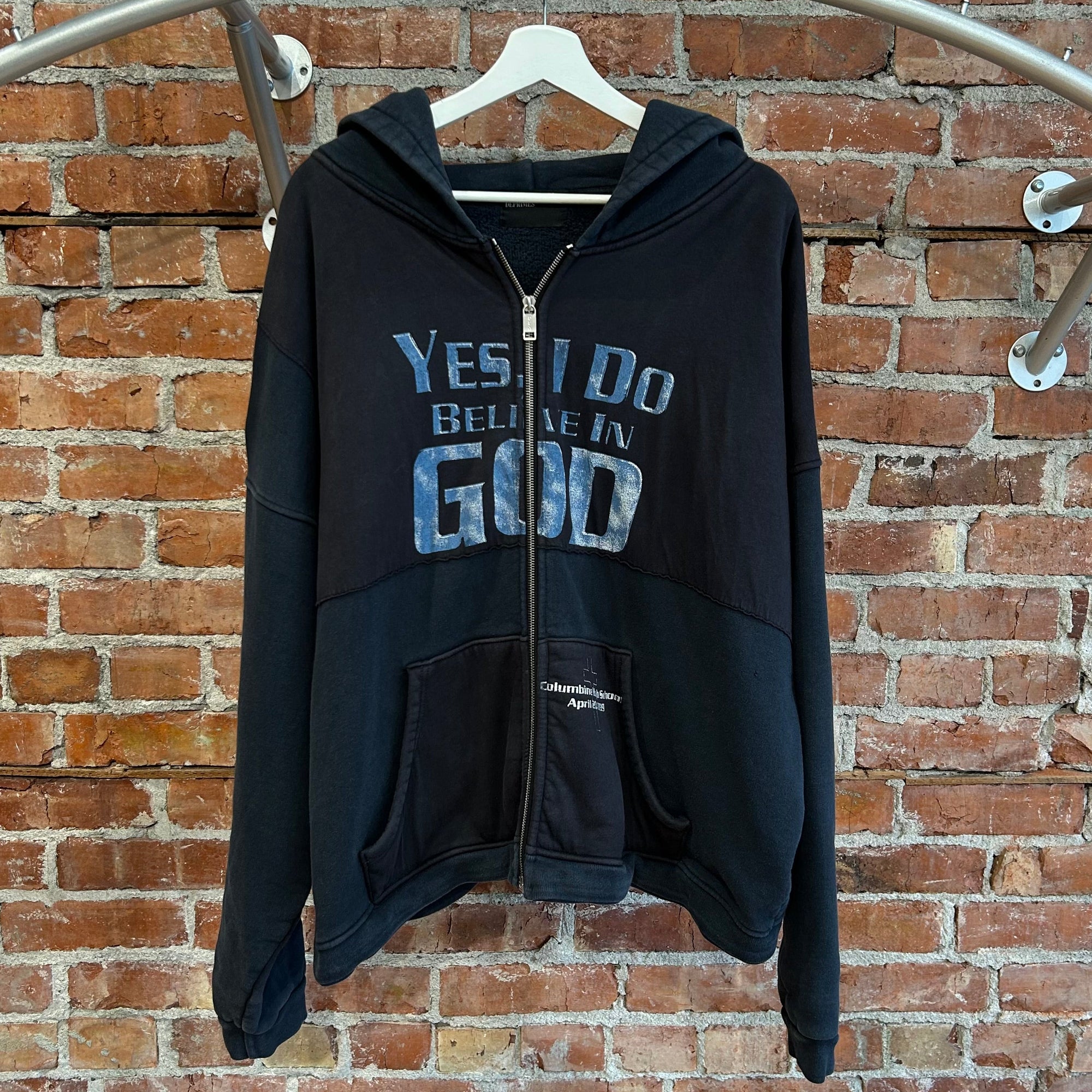 ENFANTS RICHES DEPRIMES FW24 COLUMBINE GOD ZIP HOODIE ‘BLACK/NAVY’