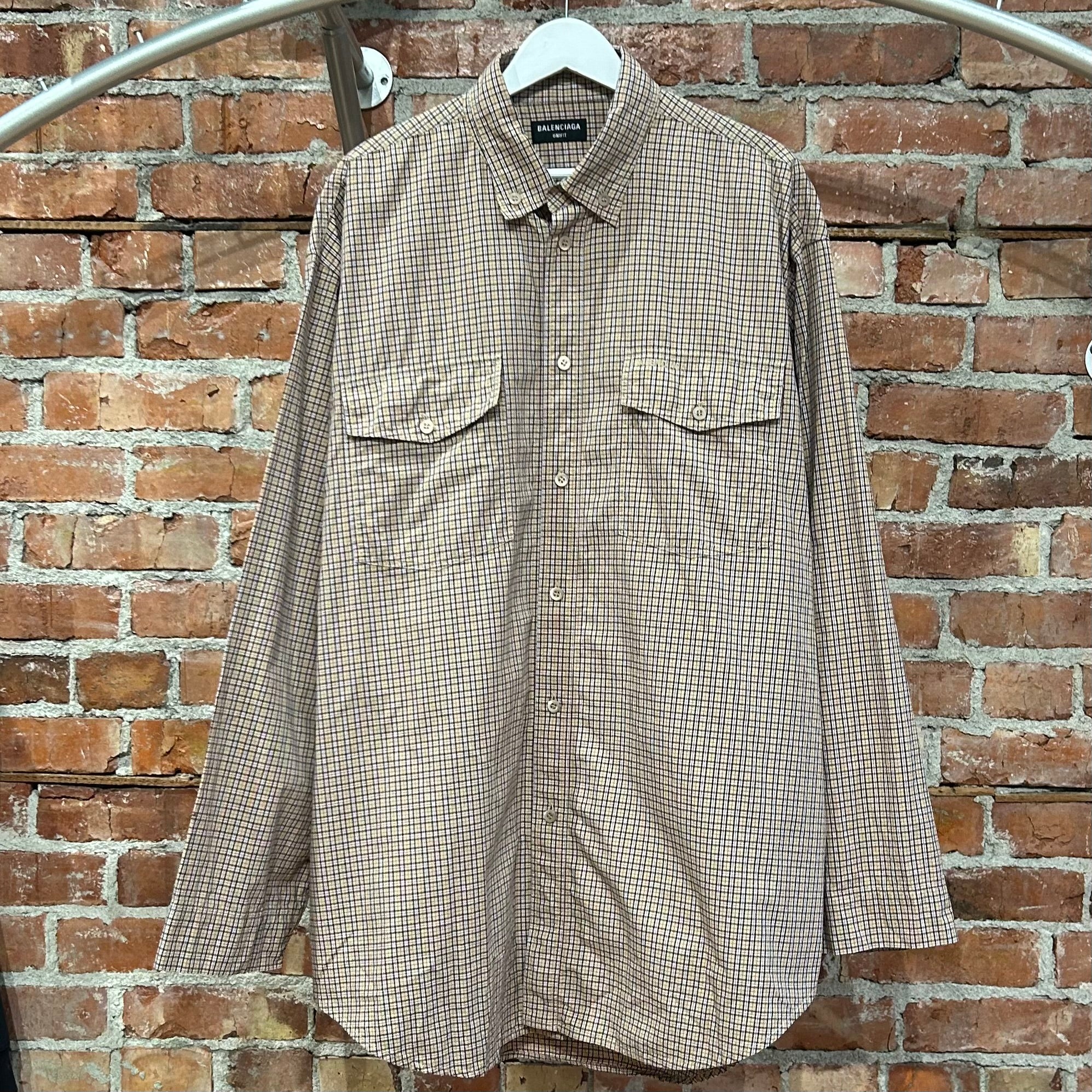 BALENCIAGA SS20 OVERSIZED CHECK FLANNEL SHIRT ‘MULTI’