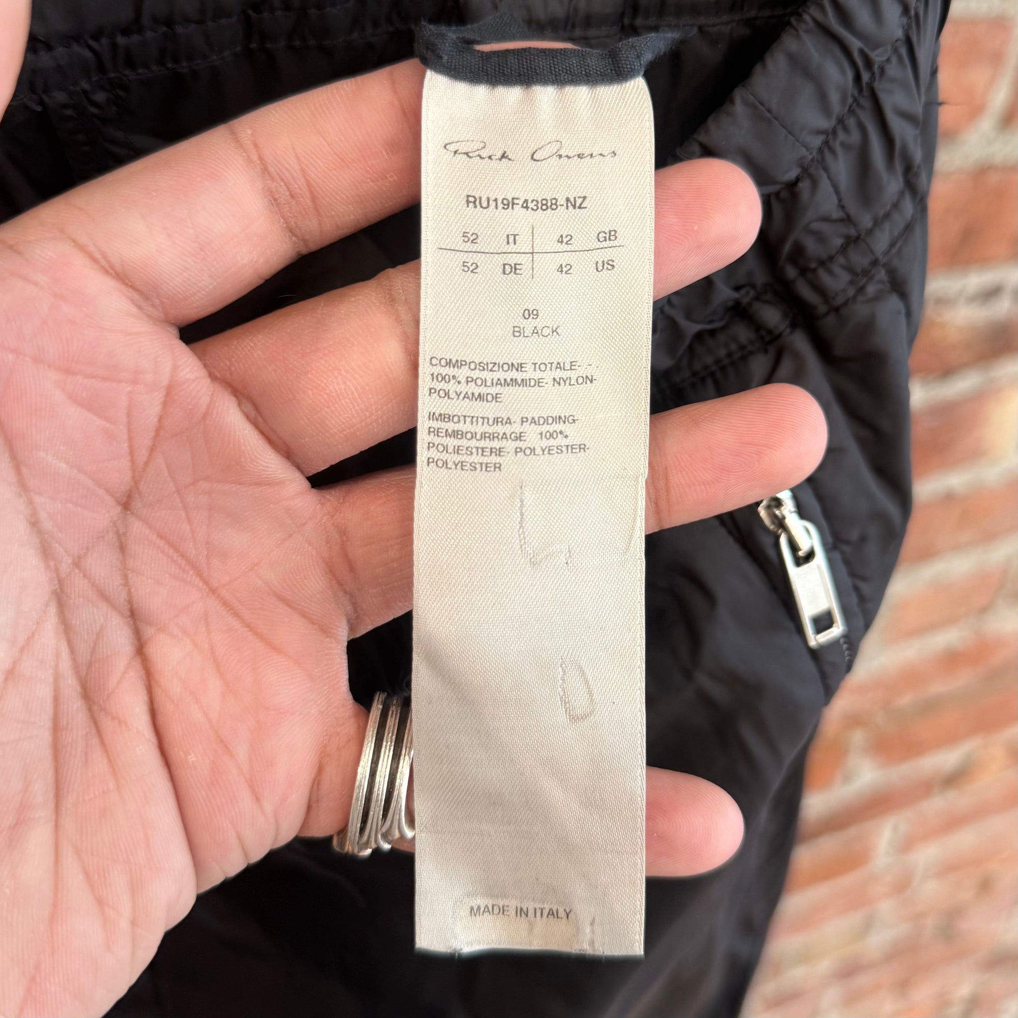 RICK OWENS FW19 LARRY NYLON TRACK PANTS ‘BLACK’