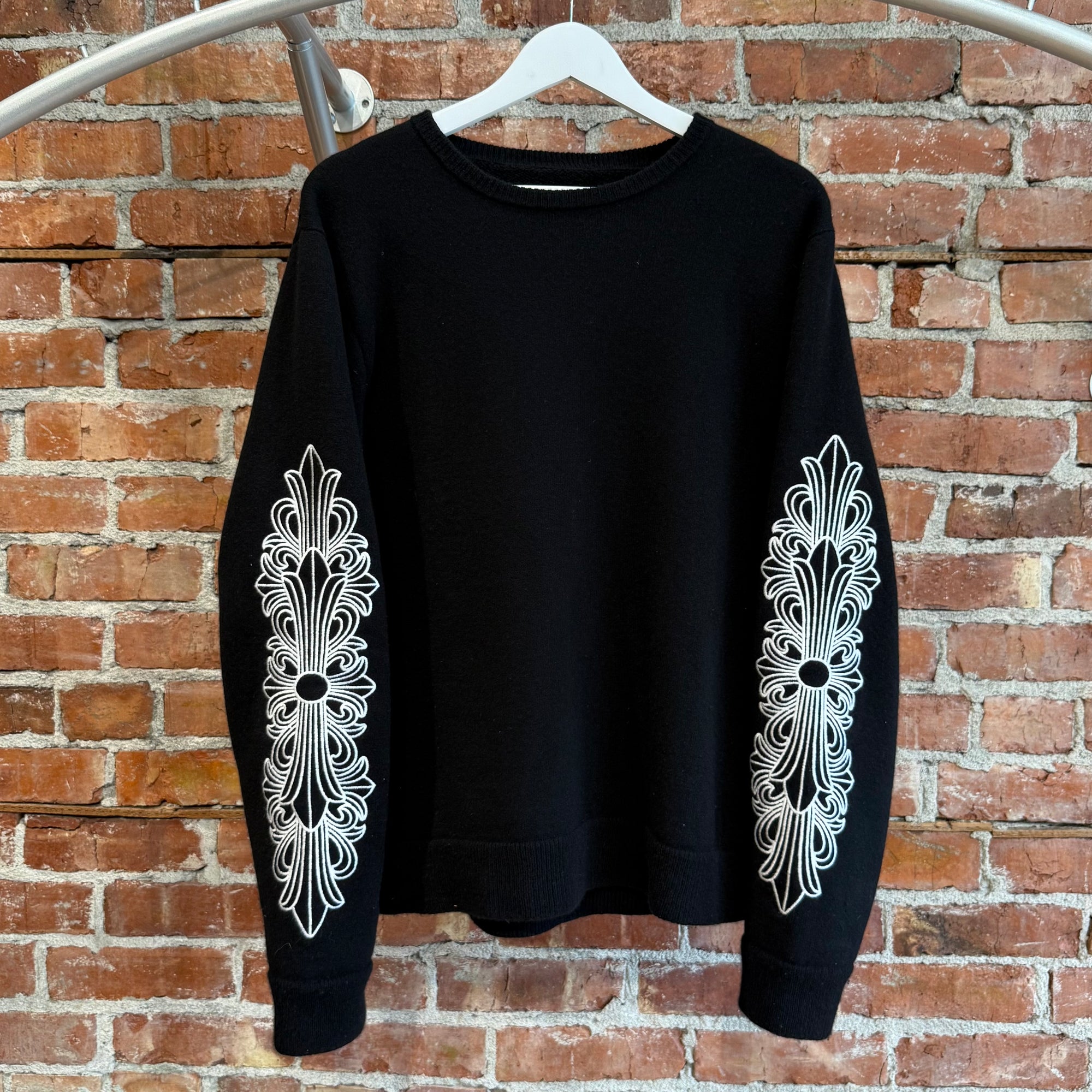 CHROME HEARTS CASHMERE FLORAL SWEATER ‘BLACK’