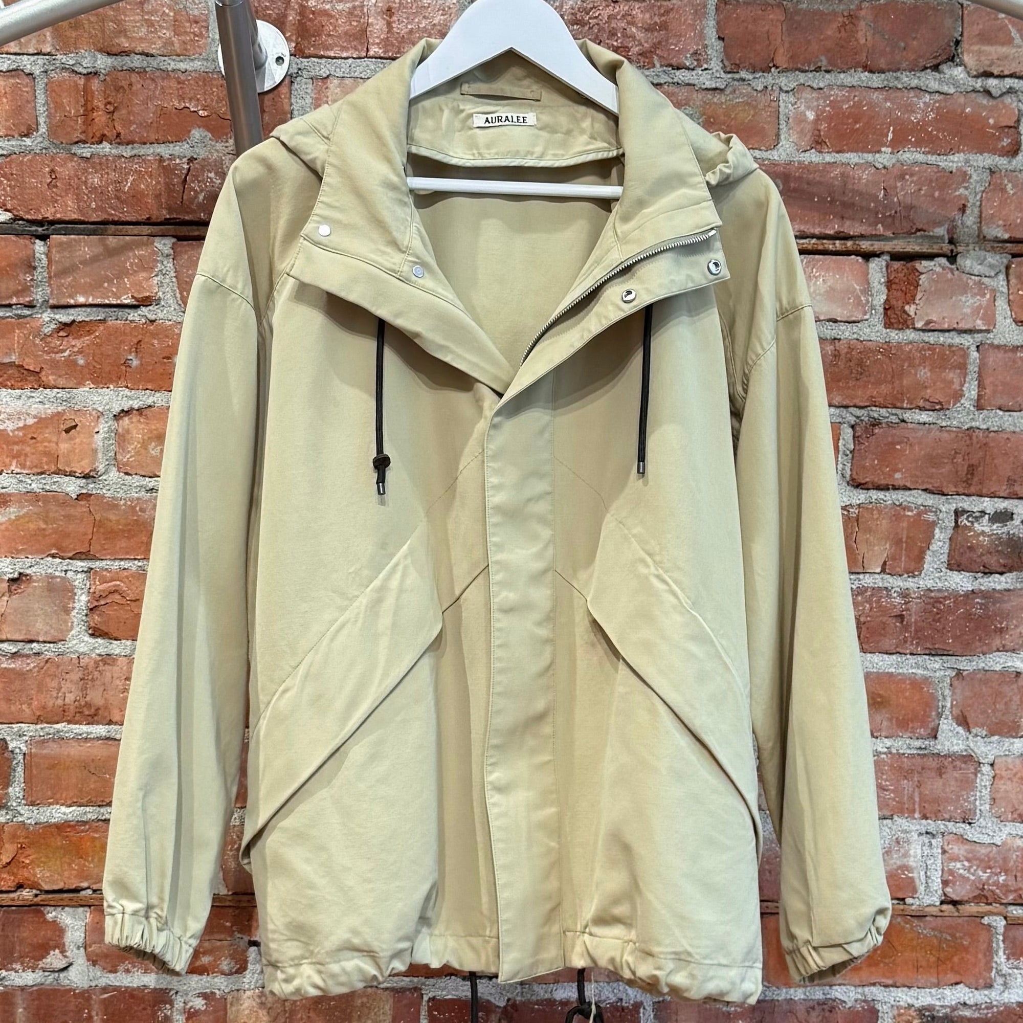 AURALEE WOOL MAX CANVAS HOODED JACKET ‘KHAKI’
