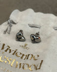 VIVIENNE WESTWOOD HEART STUD EARRINGS ‘SILVER’