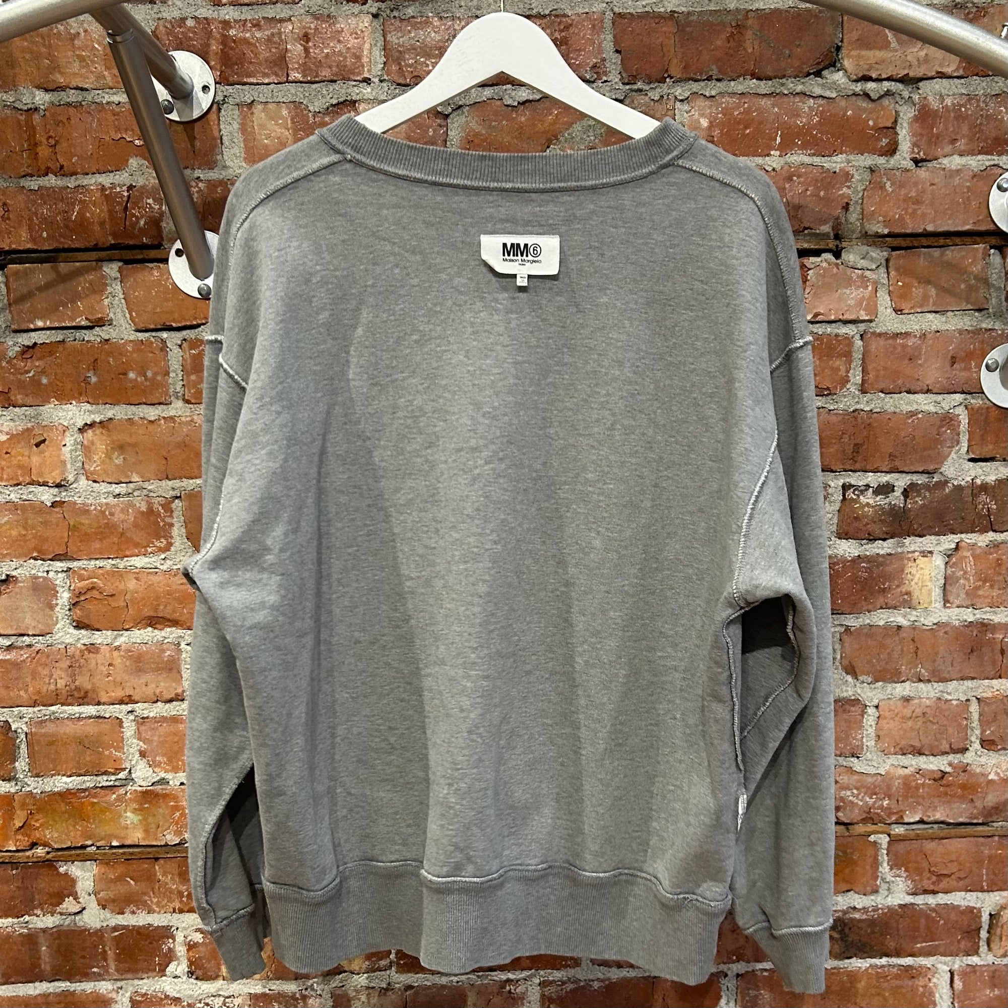 MAISON MARGIELA MM6 INSIDE OUT REVERSIBLE CREWNECK ‘GREY’