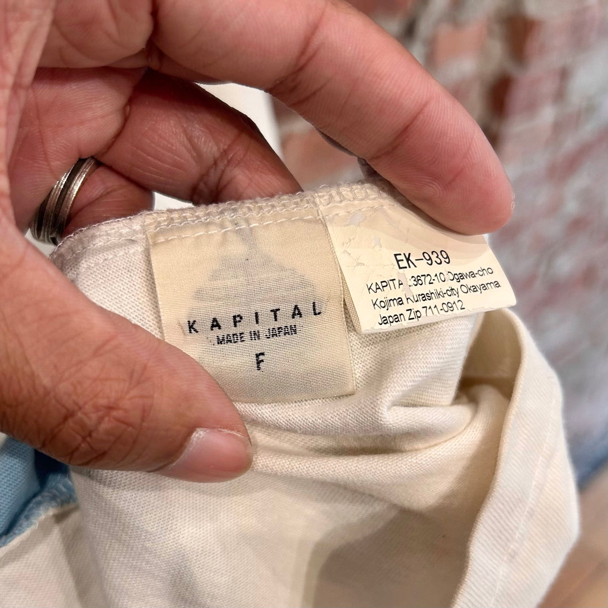 KAPITAL KOUNTRY OVERSIZED 2-TONE BONES TEE ‘BLUE/YELLOW’