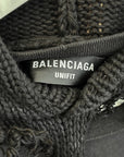 BALENCIAGA FW21 DESTROYED KNIT CAMPAIGN HOODIE ‘BLACK’