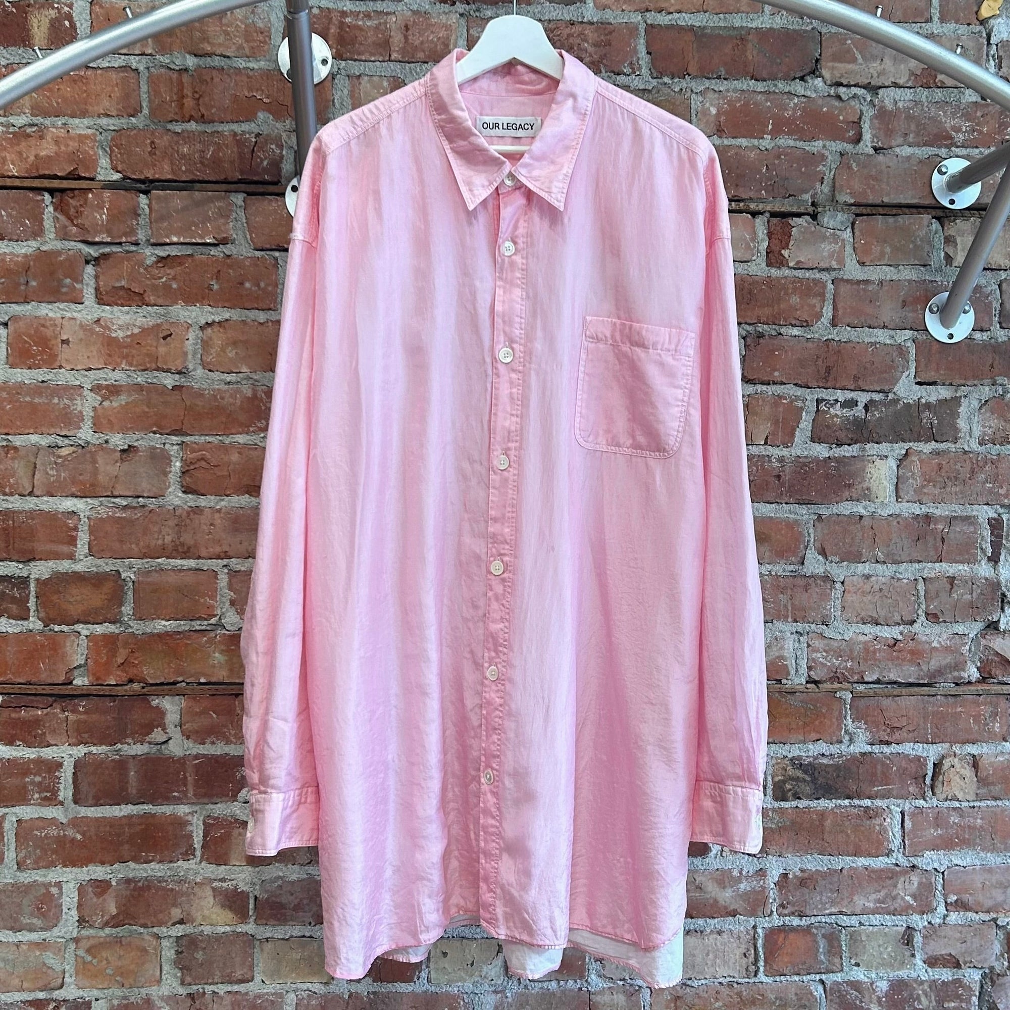 OUR LEGACY DARLING COTTON SILK SHIRT ‘BABY PINK’