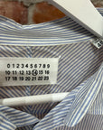 MAISON MARGIELA SS21 FLAT HEM PINSTRIPE SHIRT ‘BLUE’