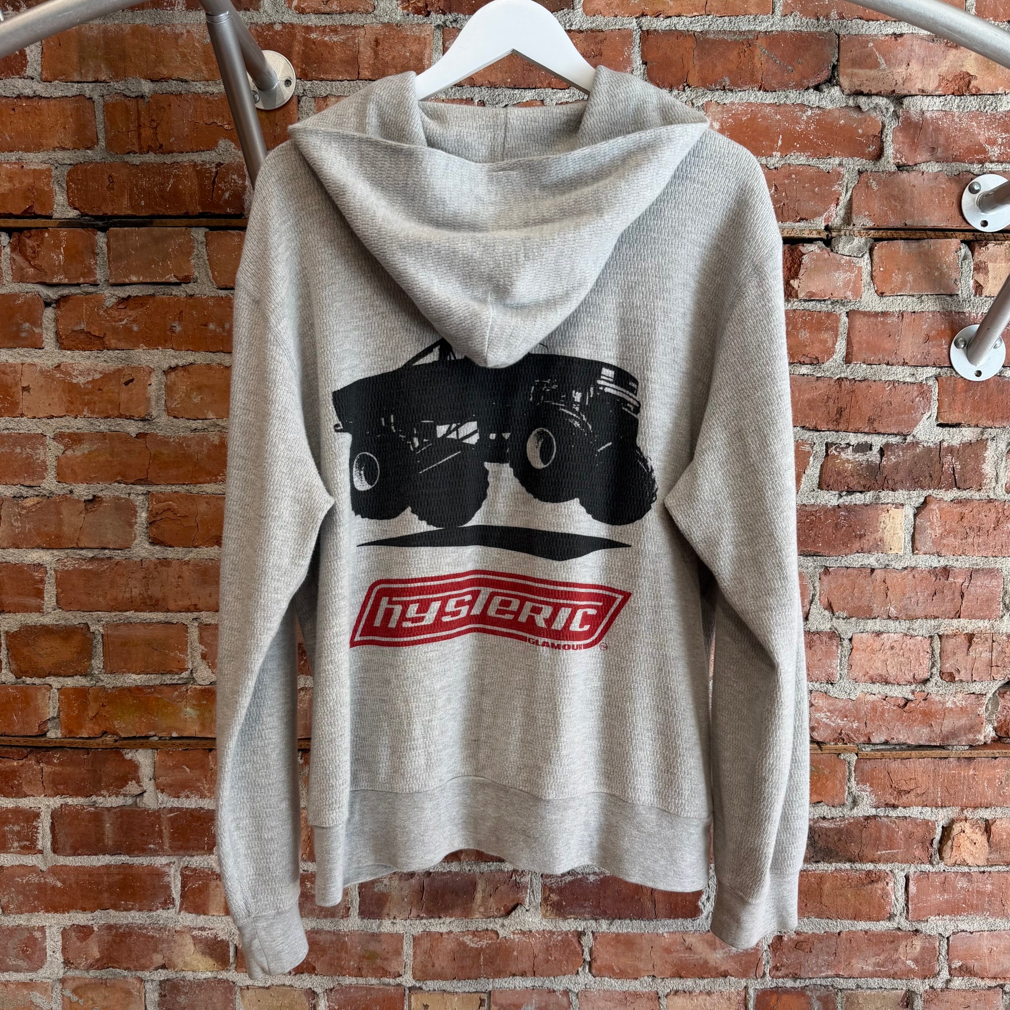 HYSTERIC GLAMOUR F*CK FORD THERMAL ZIP HOODIE ‘GRAY’