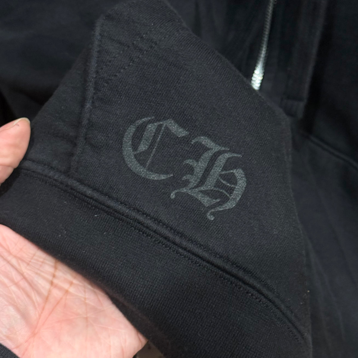 CHROME HEARTS THERMAL SCRIPT LOGO ZIP HOODIE ‘BLACK’
