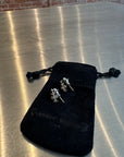 CHROME HEARTS TINY-E DIAMOND DROP EARRINGS (PAIR)