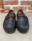 GUCCI WEB STRIPE DRIVING LOAFERS ‘BLACK’