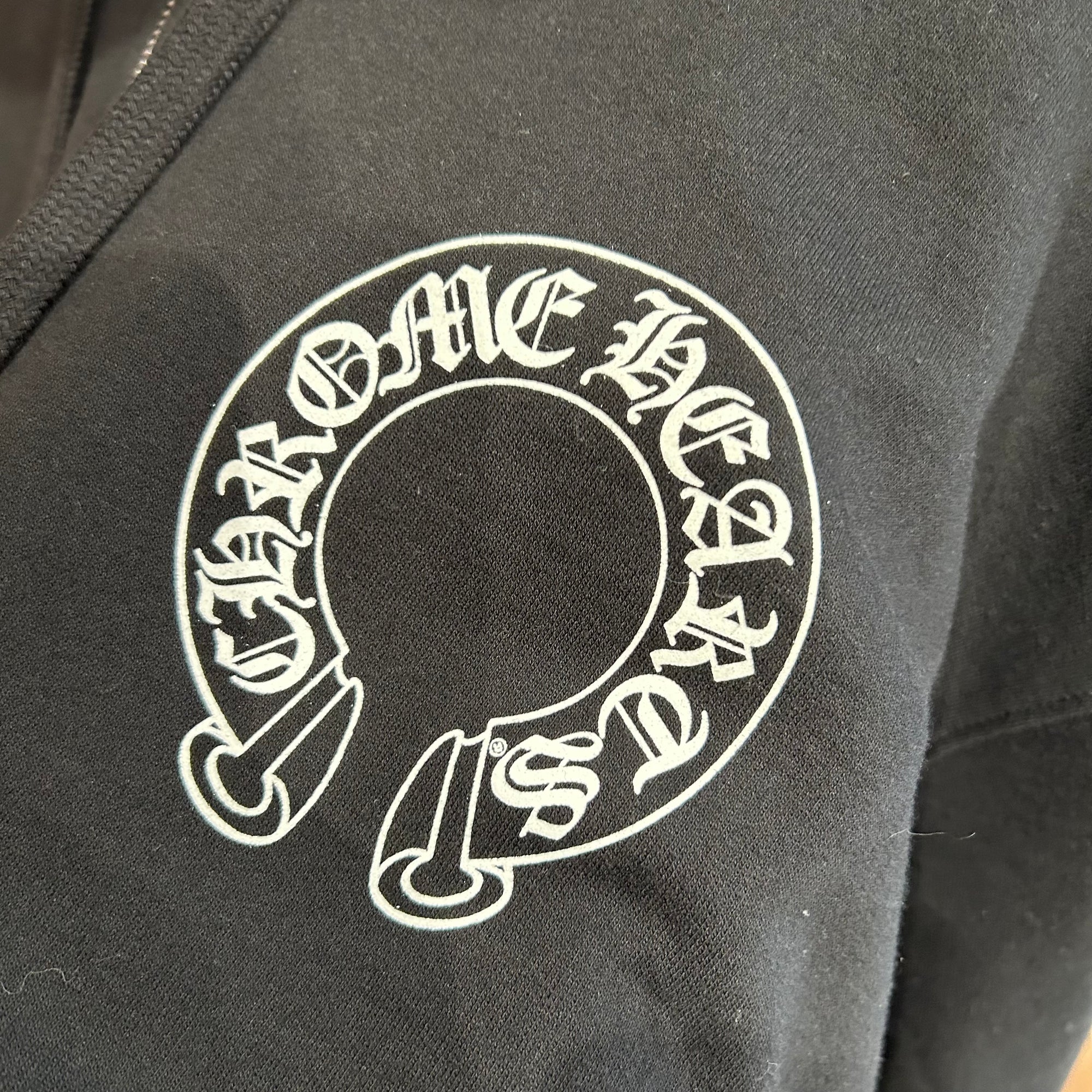 CHROME HEARTS HORSESHOE FLORAL THERMAL ZIP HOODIE ‘BLACK’