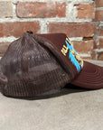 KAPITAL ALL I WANT IS WASHING DENIM TRUCKER HAT ‘BROWN’