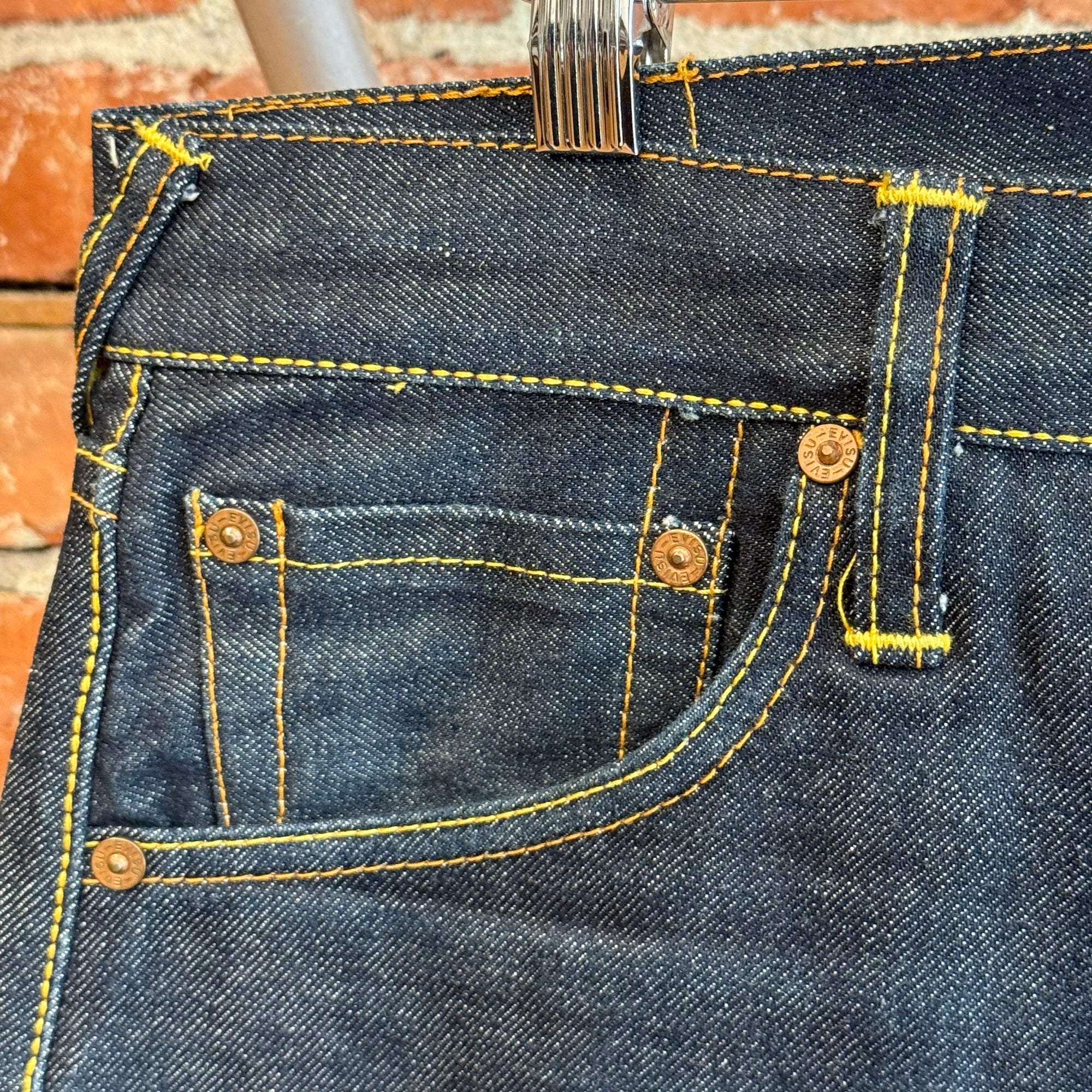EVISU LOT 0001 SLIM STRAIGHT DENIM 'INDIGO/IVORY'