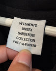 VETEMENTS LIMITED EDITION CARETAG LOGO HOODIE ‘BLACK’