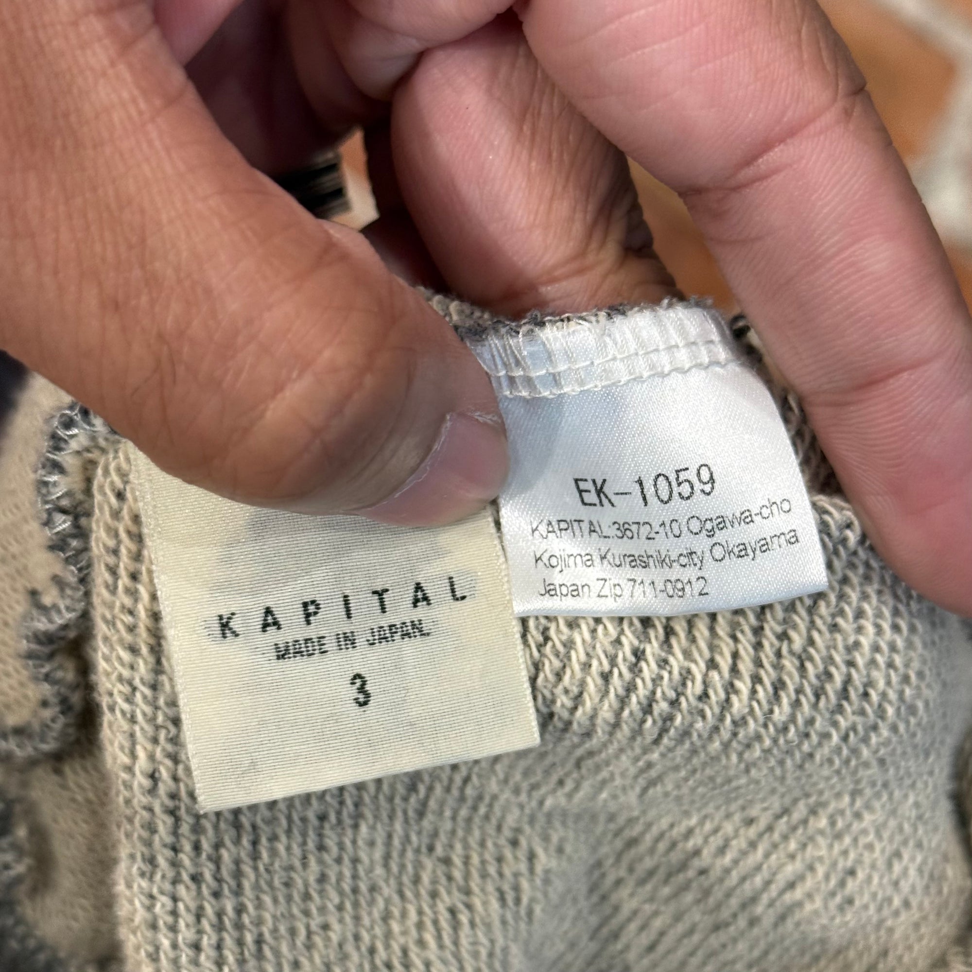 KAPITAL BONES BIG CREW SWEATSHIRT ‘GREY’