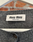 MIU MIU FW25 CASHMERE KNIT CARDIGAN ‘GREY’