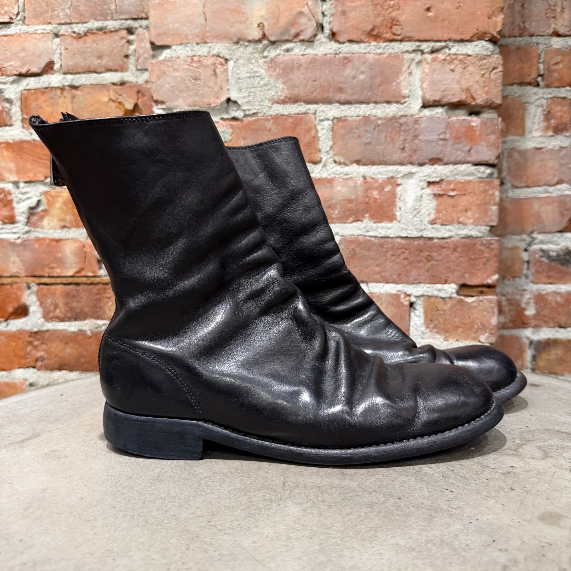 GUIDI 988 HORSE LEATHER BACKZIP BOOTS ‘BLACK’